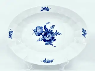 Blå Blomst Kantet Ovalt Fad nr. 10-8538. sortering 2
