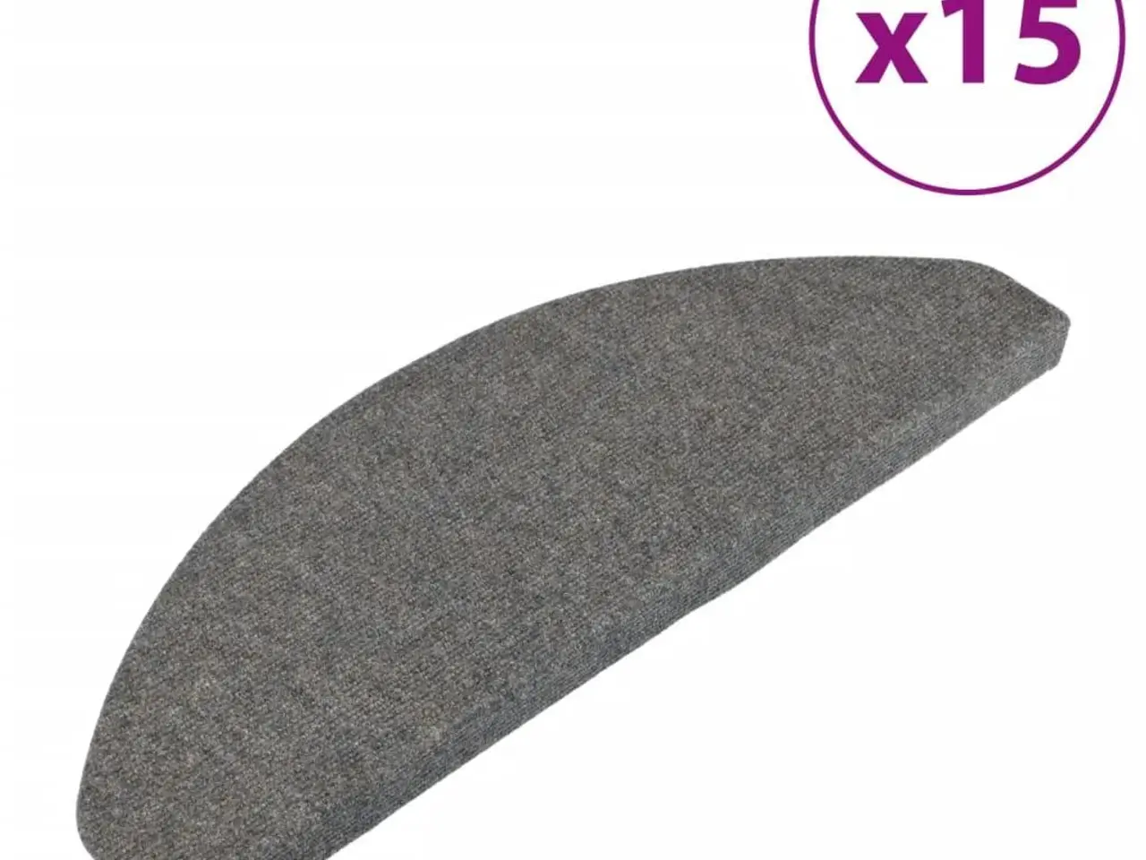 Billede 2 - Trappemåtter 15 stk. - 65 × 22,5 × 3,5 cm - selvklæbende, grå