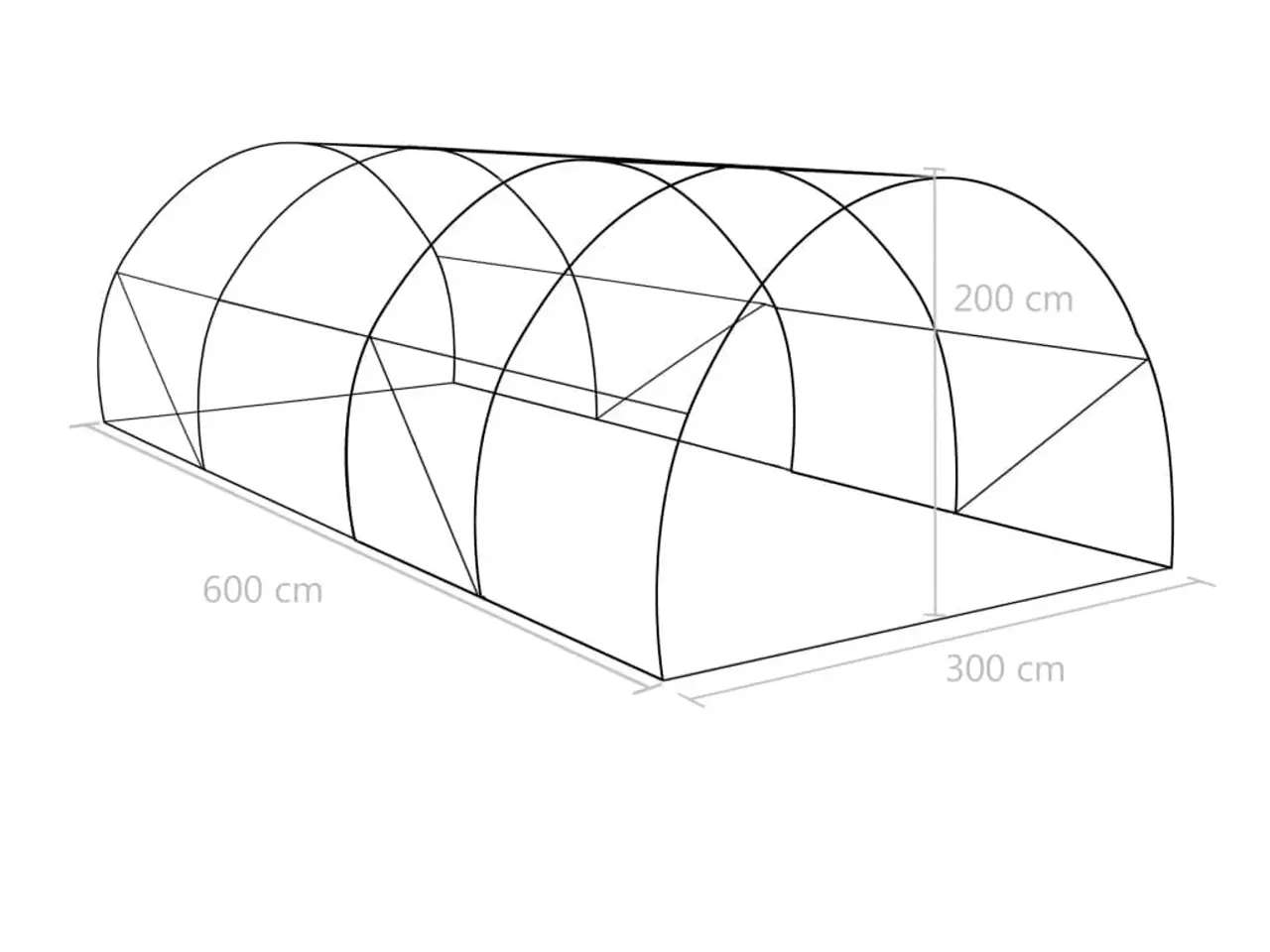 Billede 12 - Drivhus 18 m² - 600 × 300 × 200 cm, grønt PE-net og galvaniseret stål