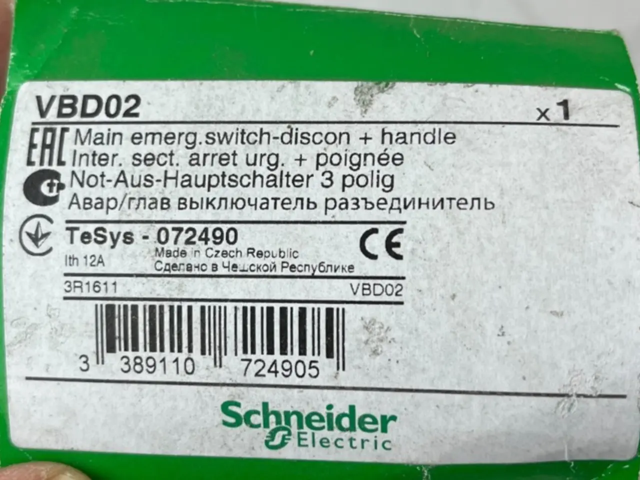 Billede 1 - Schneider Electric VBD02 TeSys 3-Pole kontakt 12A