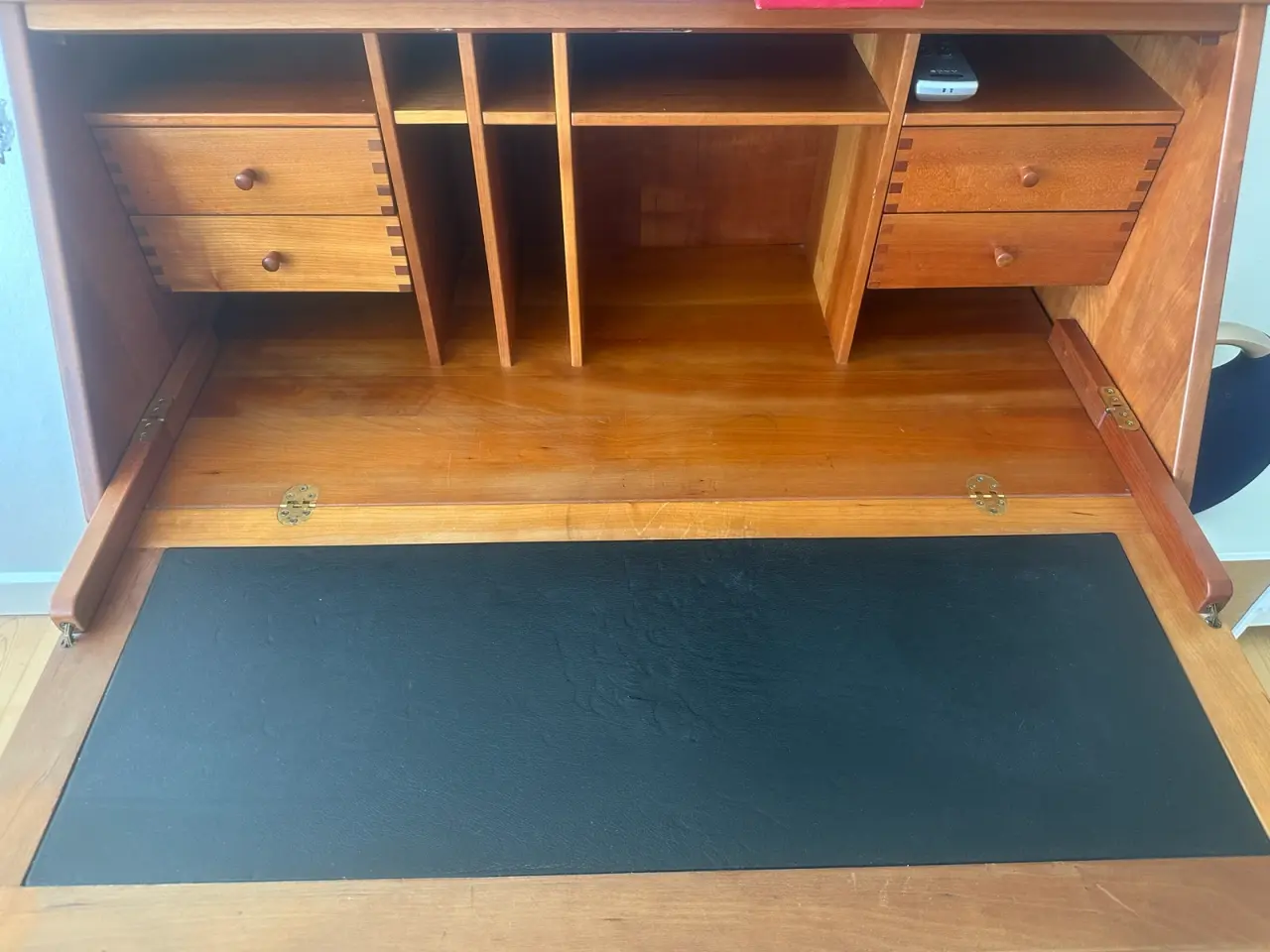 Billede 5 - Teak rulle skrivebord / sekretær – komplet låger