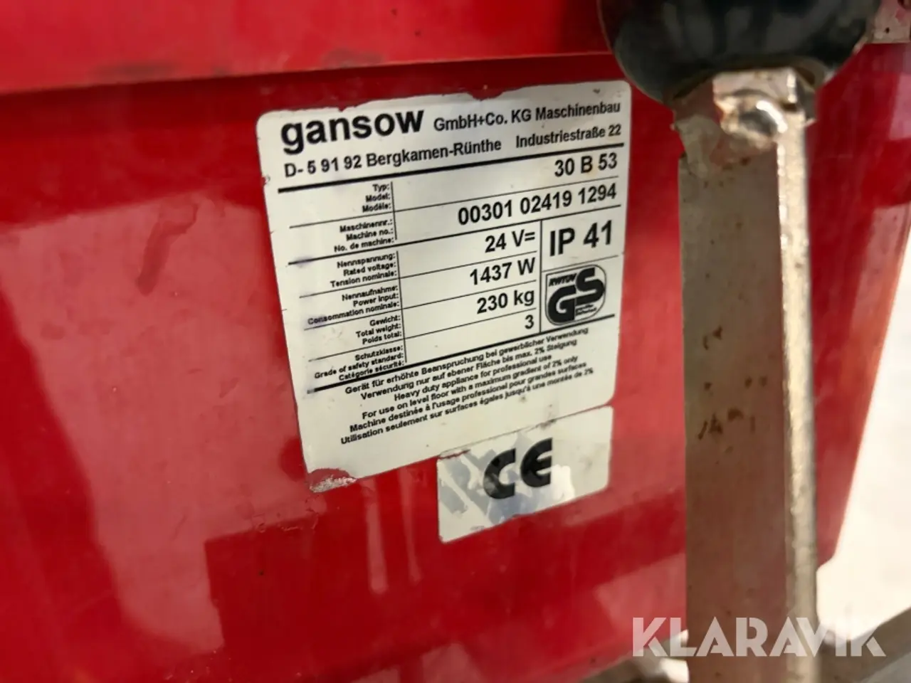 Billede 5 - Gulvvaskemaskine Gansow 30 B 53 - 1 styk