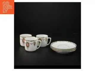 Porcelænskopper med underkopper (str. Diameter, 13 cm kop 6 cm x 6 cm)