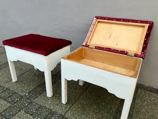 2 vintage skamler med opmagasinering