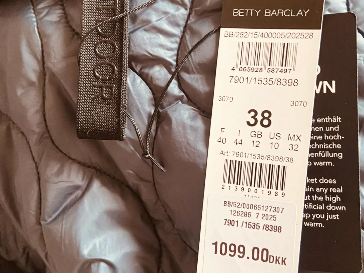 Billede 2 - Ny Betty Barclay vinterjakke str 38 oversize
