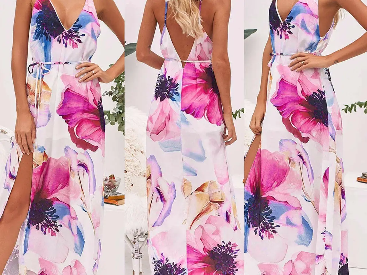 Billede 1 - maxi. multifarvede blomster. Str.40/42
