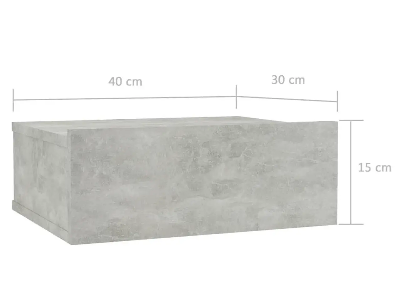 Billede 7 - Svævende natborde 2 stk. 40 x 30 x 15 cm konstrueret træ grå