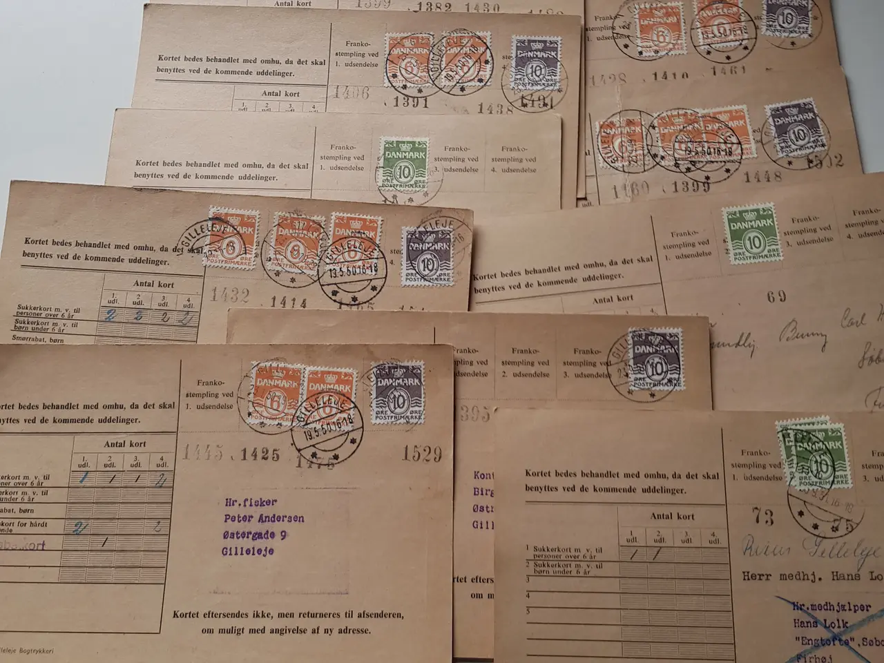 Billede 1 - Rationeringskort 1950 - 52 fra Gilleleje Området .