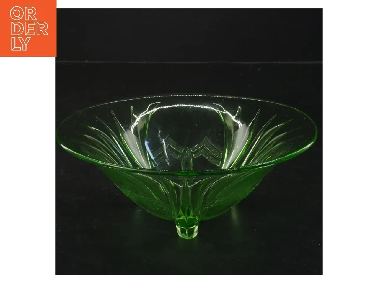 Billede 1 - Grøn glasskål (str. Ø 18 cm)