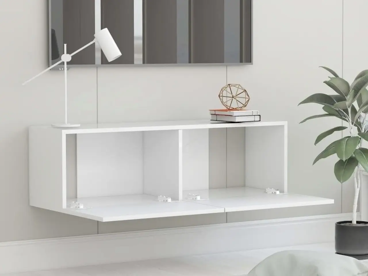 Billede 4 - Væghængt tv-bord 100 x 30 x 30 cm - hvid