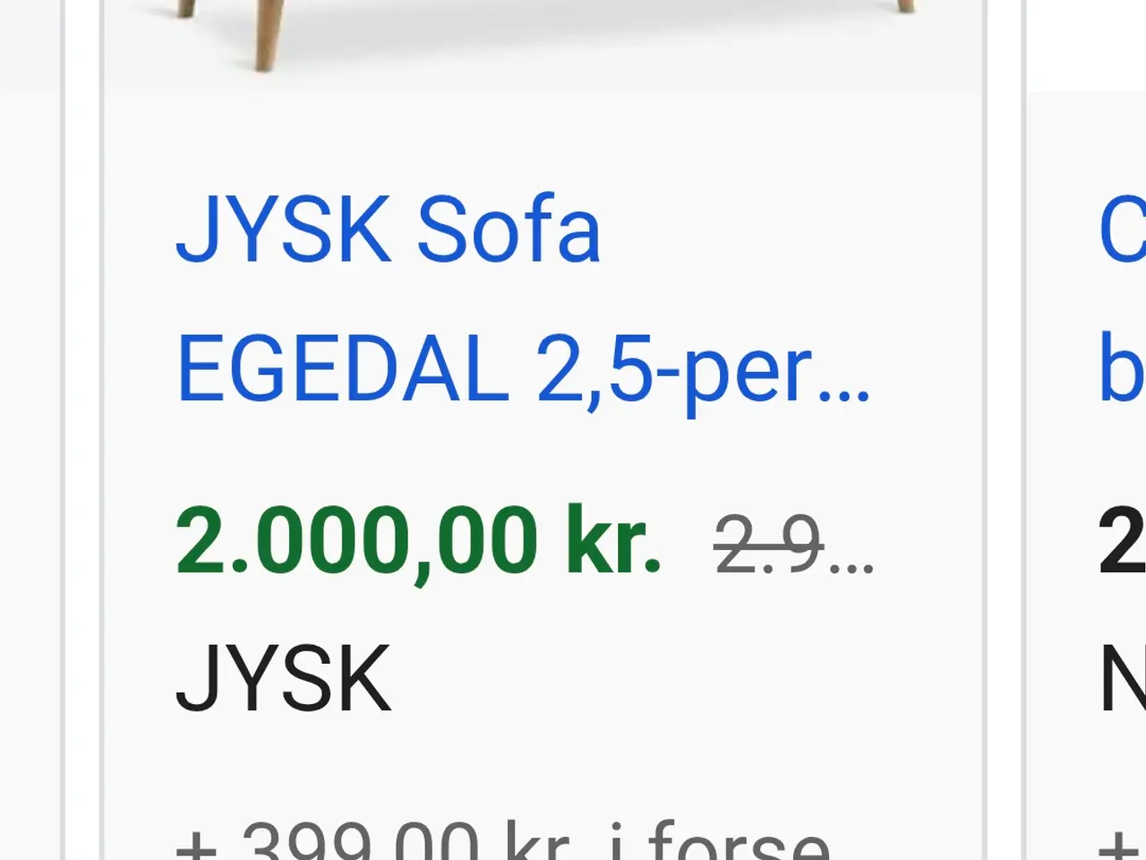 Billede 2 - 2,5 pers. Sofa I grå stof.