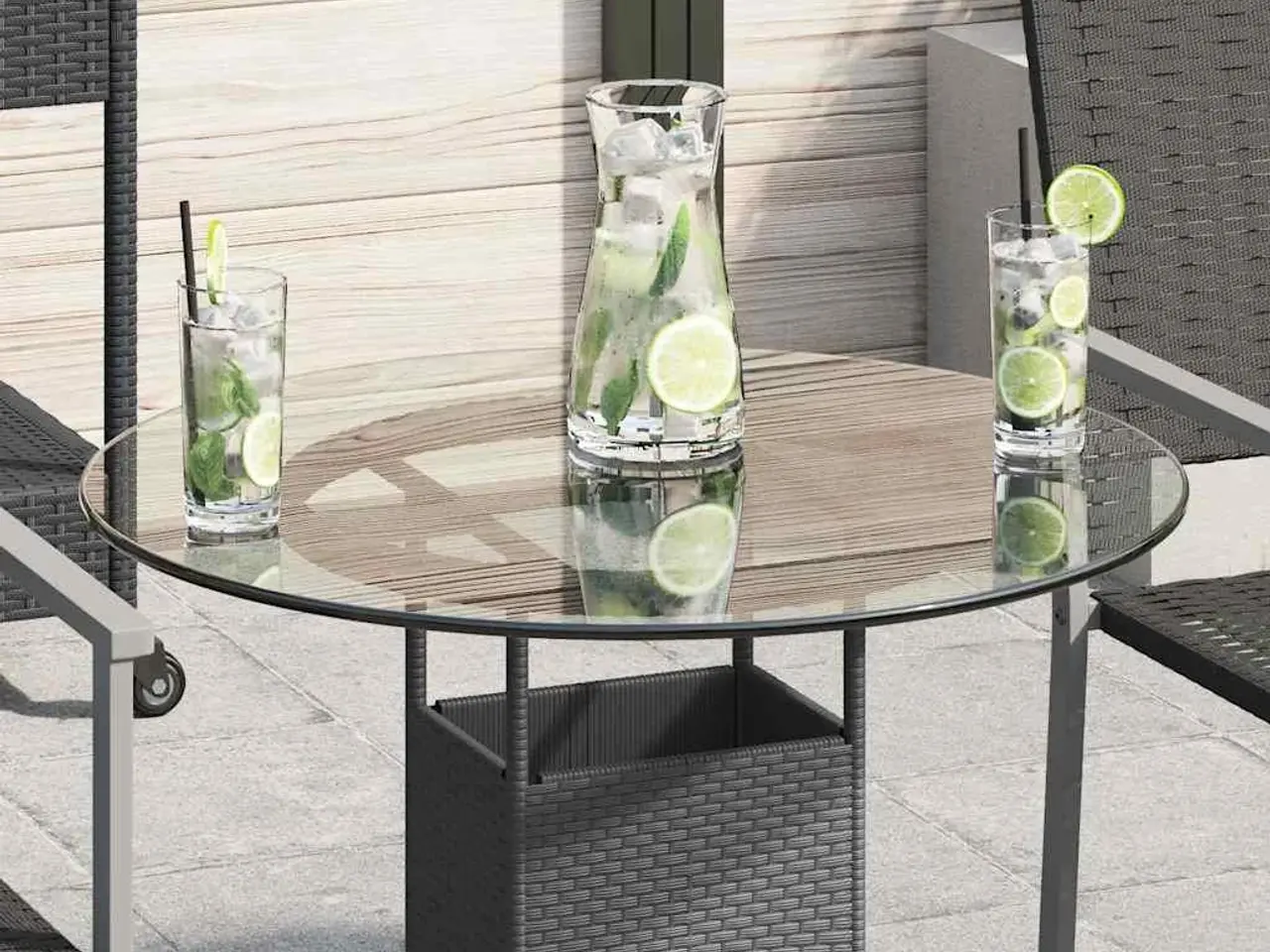 Billede 1 - Rund bordplade i hærdet glas - 60 cm, transparent