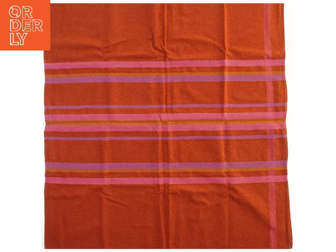 Billede 2 - Orange tekstildug med striber 174x90 cm (str. 174x90 cm)