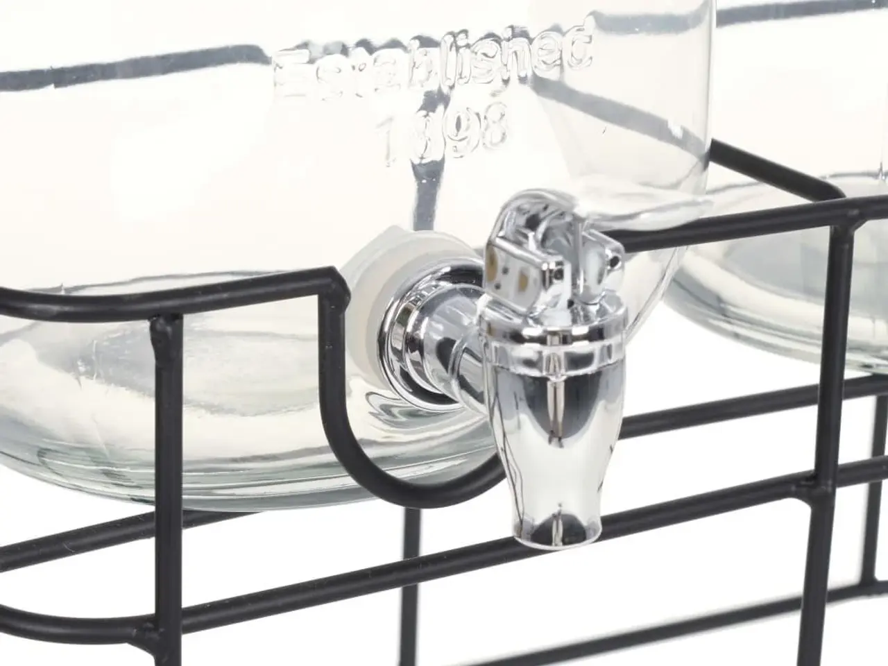 Billede 6 - Drikkevaredispensersæt med stativ - 2 x 4 l glas, transparent/sort