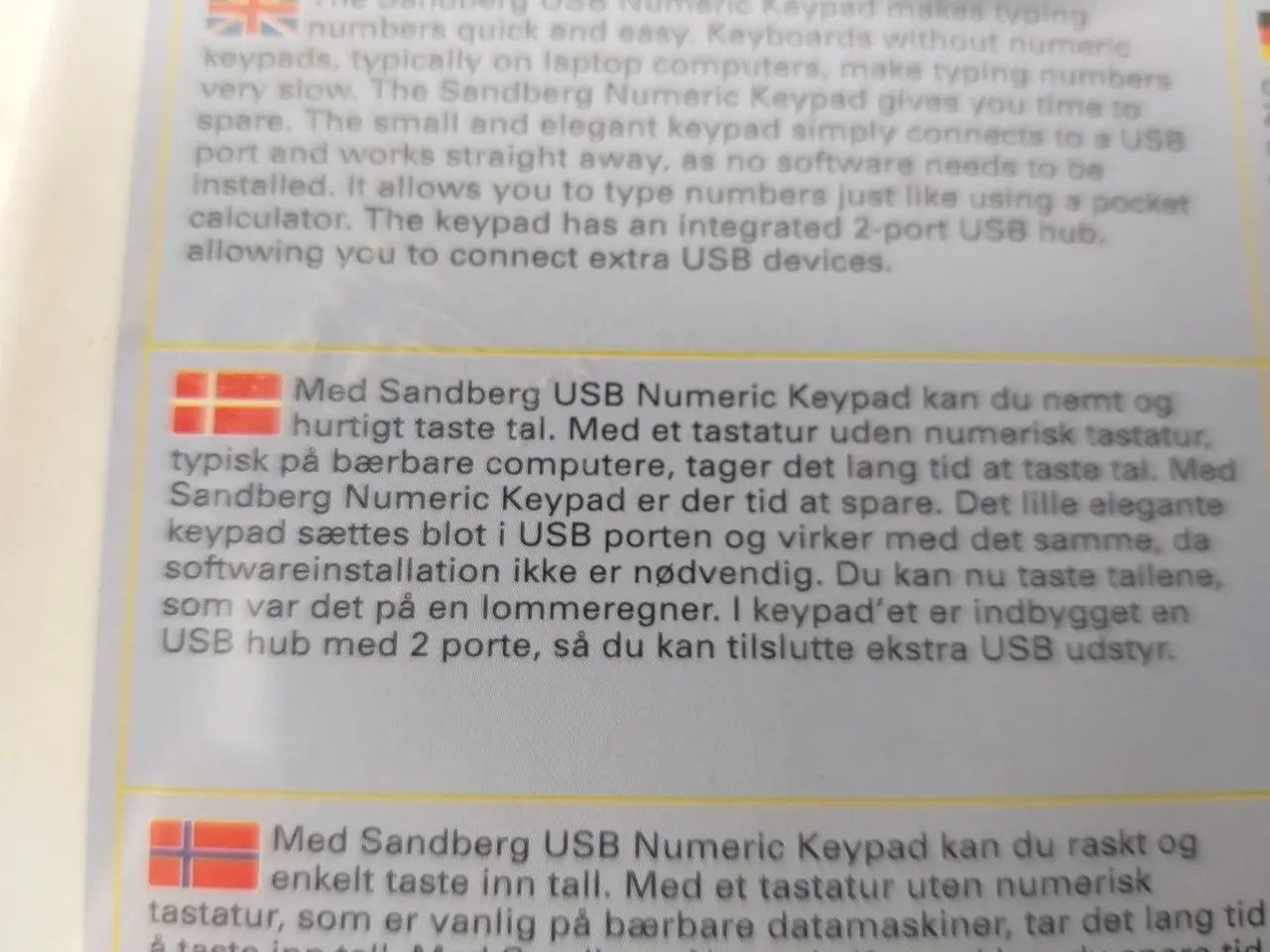 Billede 2 - Tastatur - Sandberg - Wired numeric keypad
