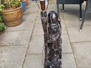 Antik kinesisk træfigur/lampe