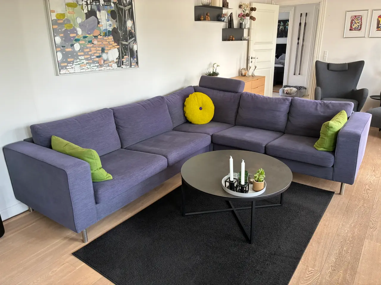 Billede 1 - Hjørnesofa i gråt stof