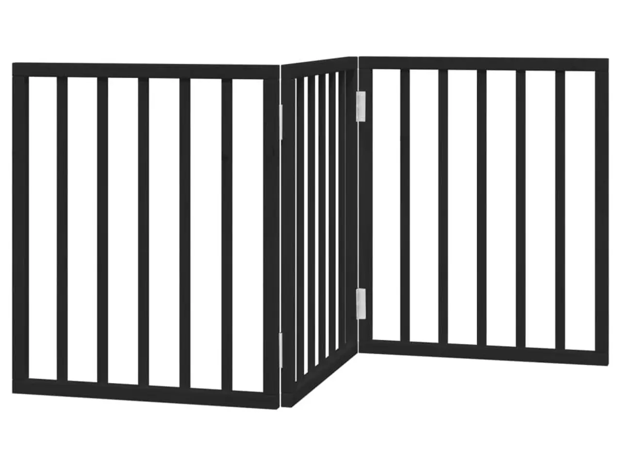 Billede 6 - Hundelåge med 3 paneler - 150 cm foldbar i poppeltræ, sort