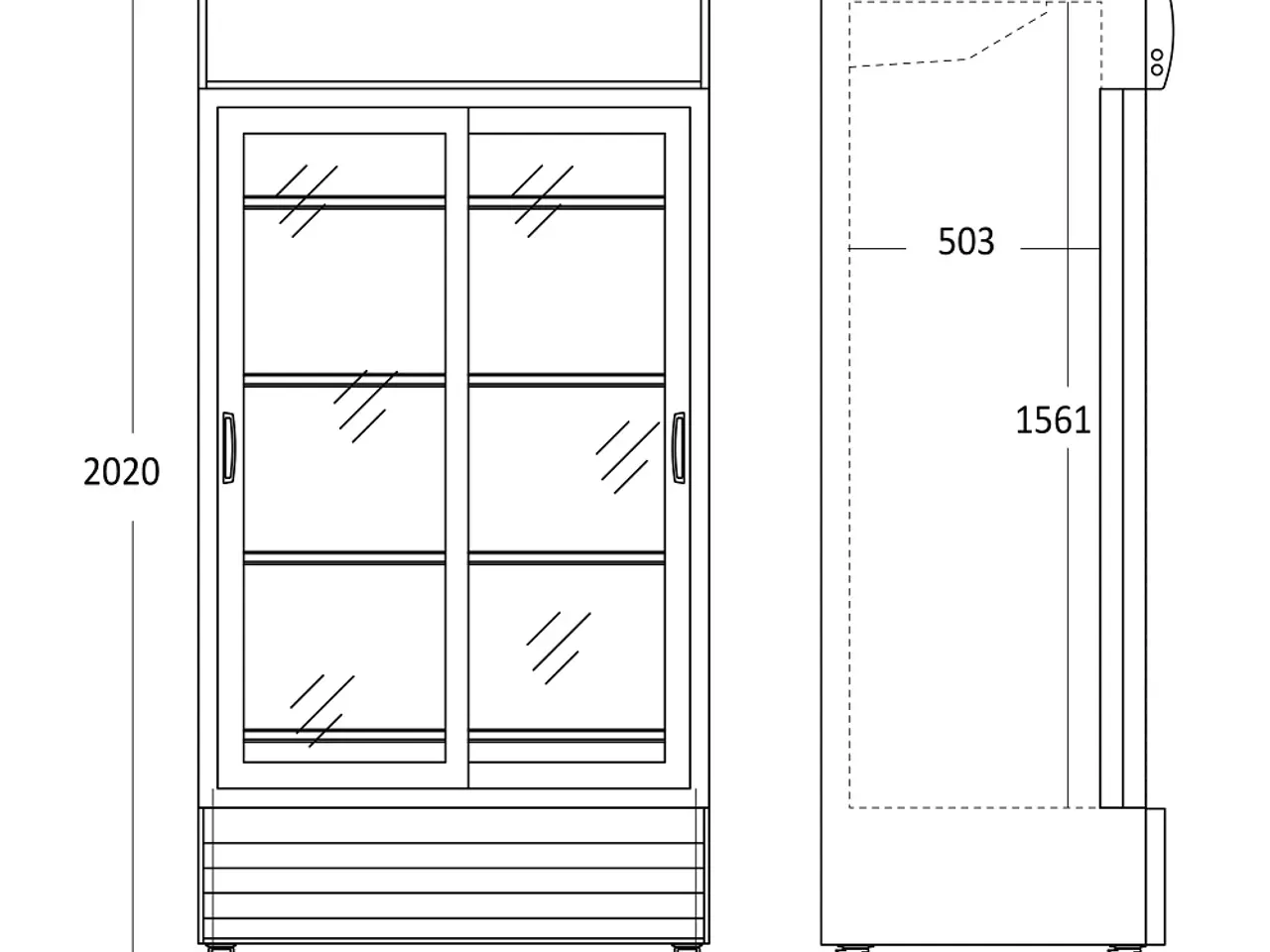 Billede 5 - Displaykøleskab 690 Liter – SD 802 BSLE – sort