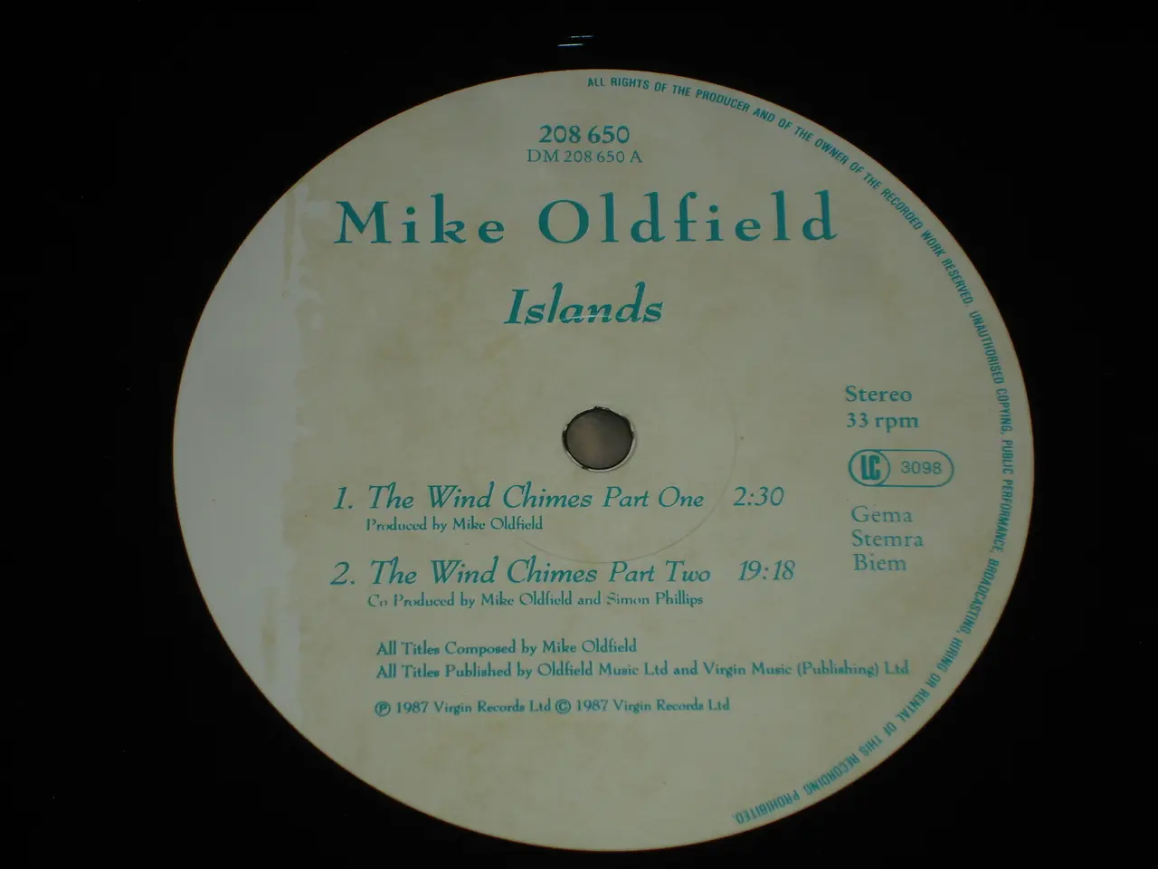 Billede 5 - (Sender gerne) Mike Oldfield – Islands