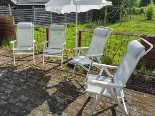 4 stk Crespo campingstole og parasol