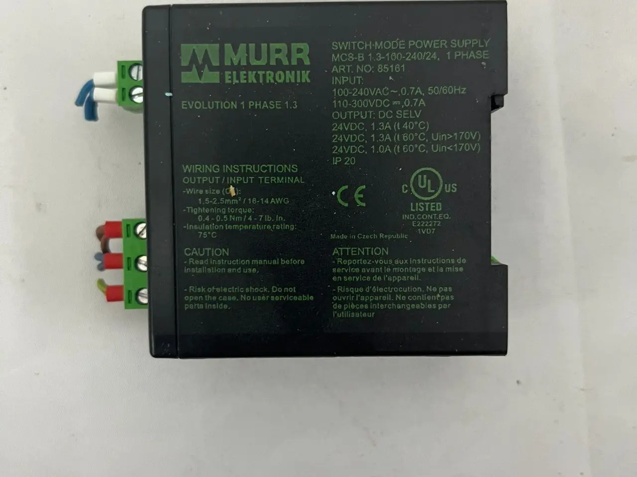 Billede 2 - Murr Elektronik 85161 DIN Rail strømforsyning 1.3A