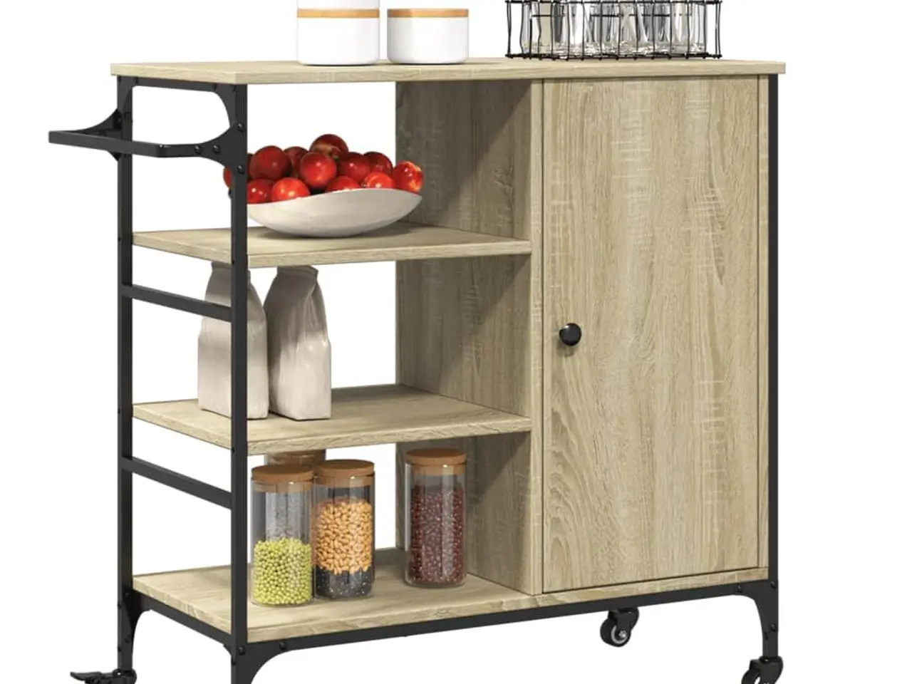 Billede 5 - Køkkenvogn 87,5x38,5x84,5 cm konstrueret træ sonoma-eg
