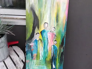 Flot Maleri i Skønne Farver 40x90 cm