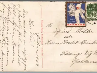 Julemærke 1929 på Postkort