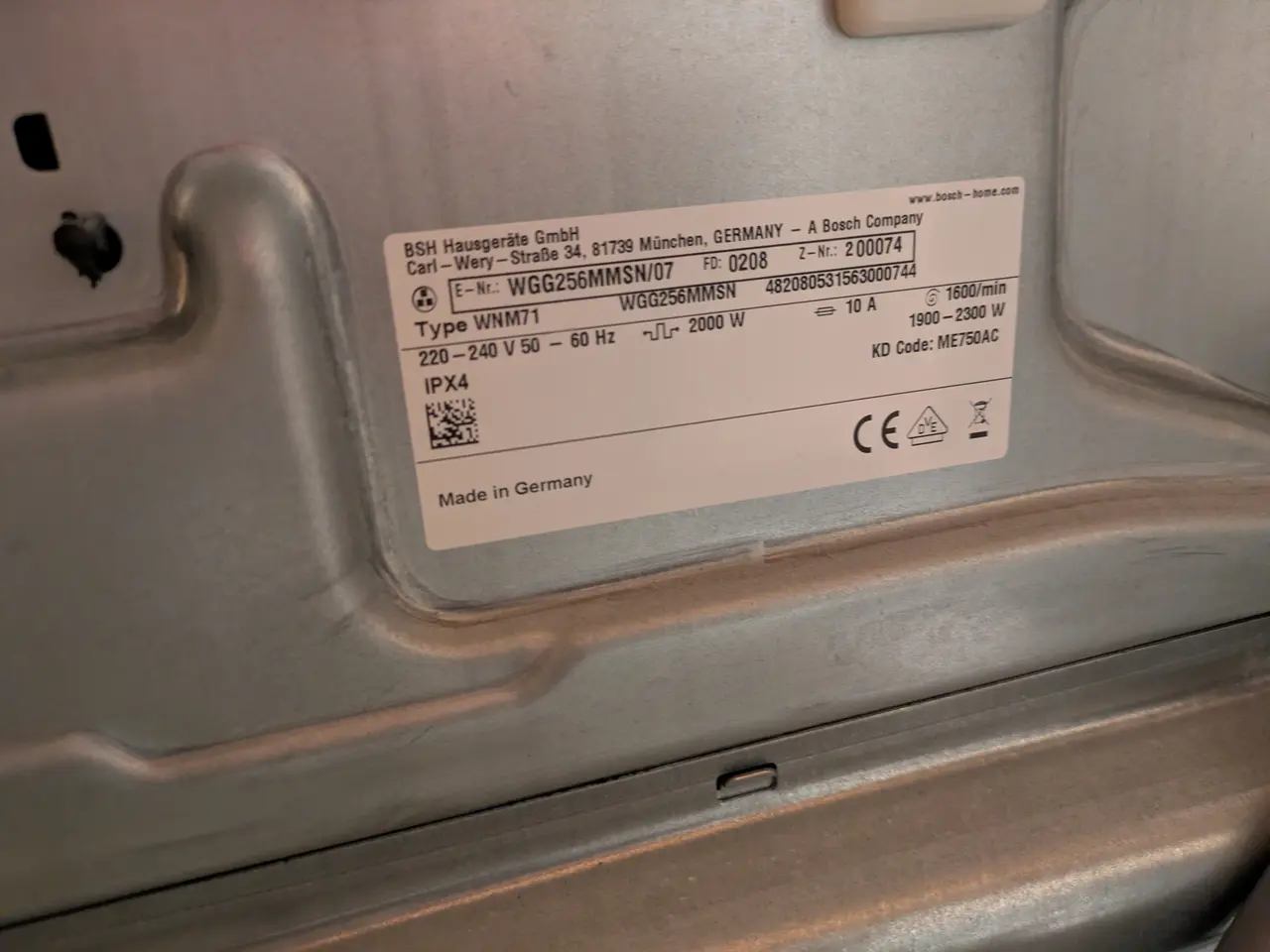 Billede 7 - Bosch Serie 6 vaskemaskine WGG256MMSN  10Kg 2022