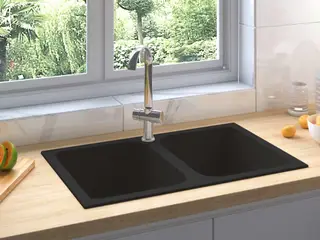 Køkkenvask sort 760x480x184 mm granit