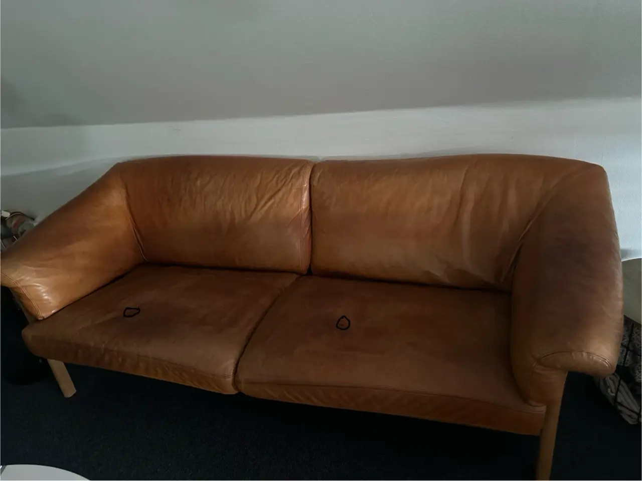 Billede 2 - Kvalitetslædersofa i cognac – Hurtig afhentning!