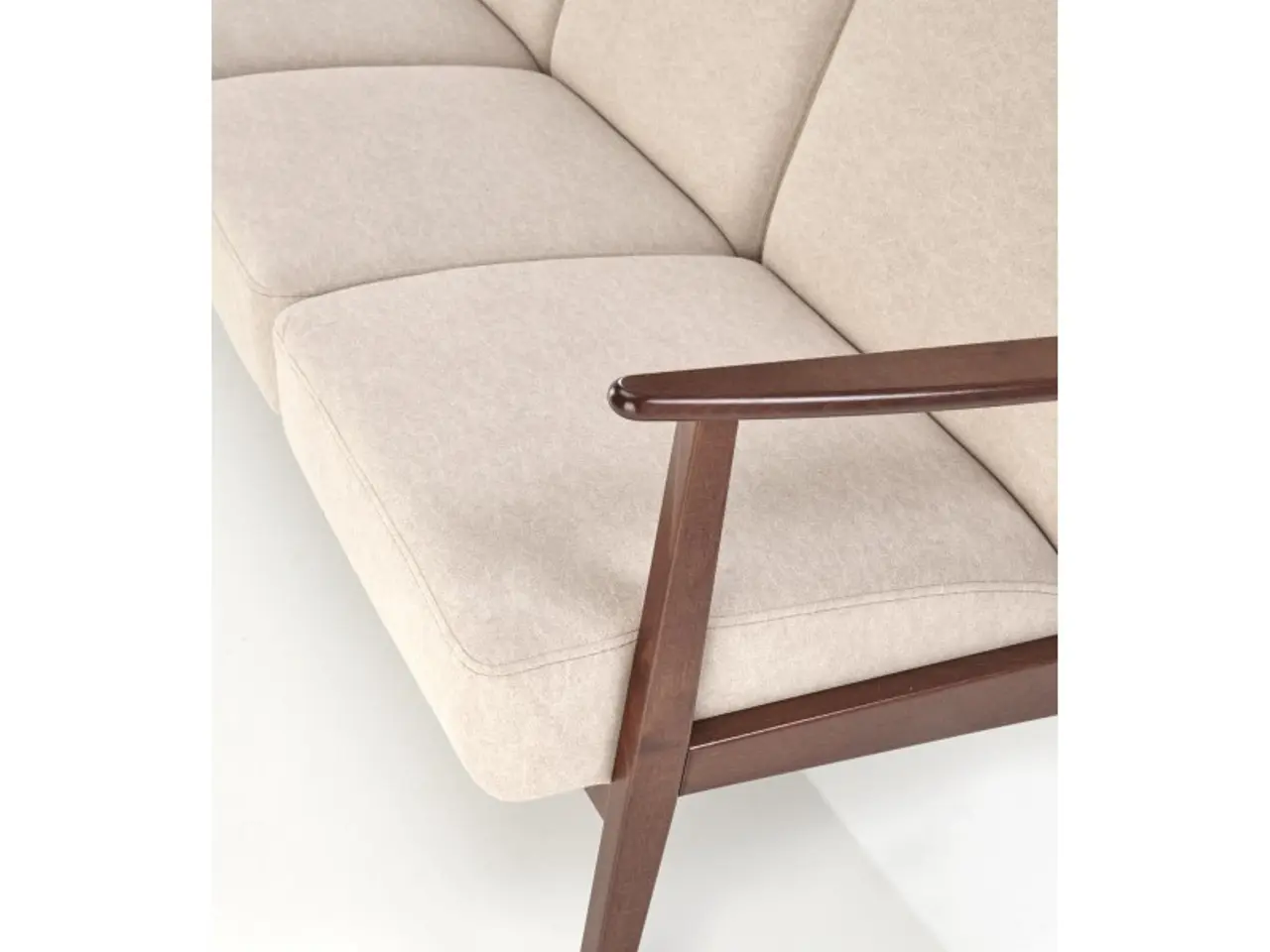 Billede 6 - MILANO 3S sofa, Beige CASTEL#15 / mørk Valnød
