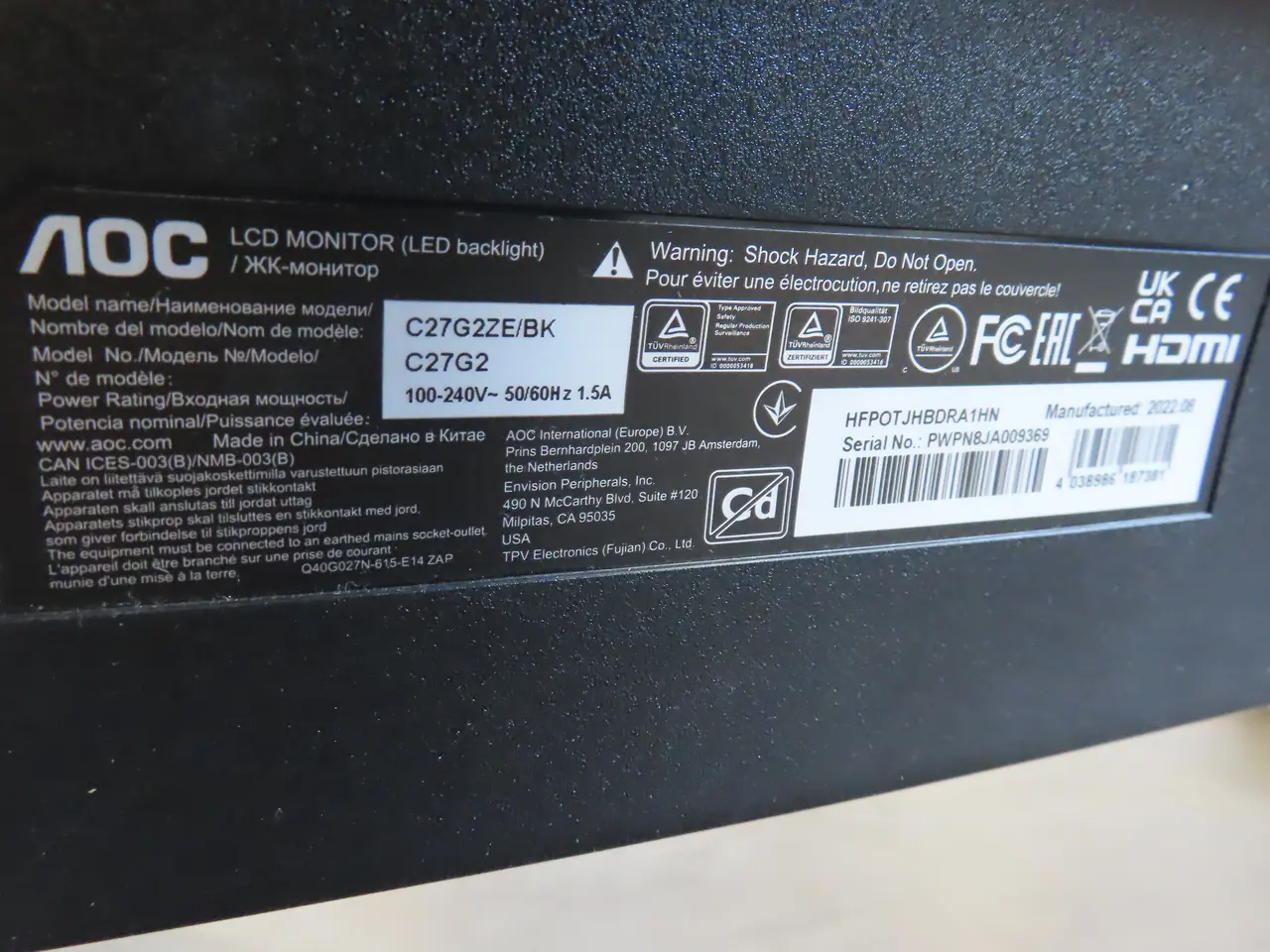 Billede 4 - Computerskærm Curved AOC 27"