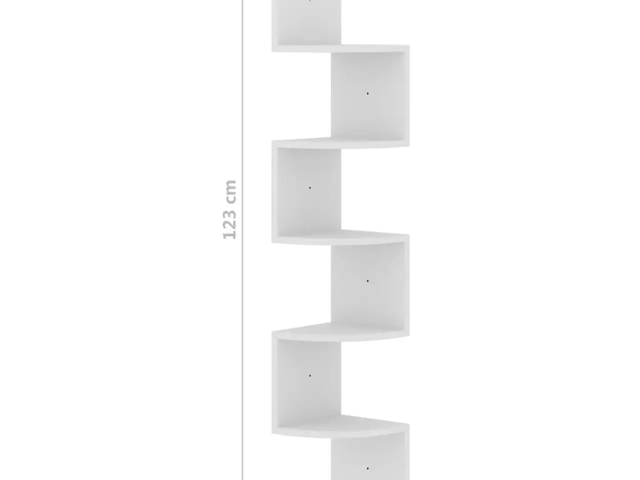 Billede 7 - Væghængt hjørnehylde 19x19x123 cm konstrueret træ hvid