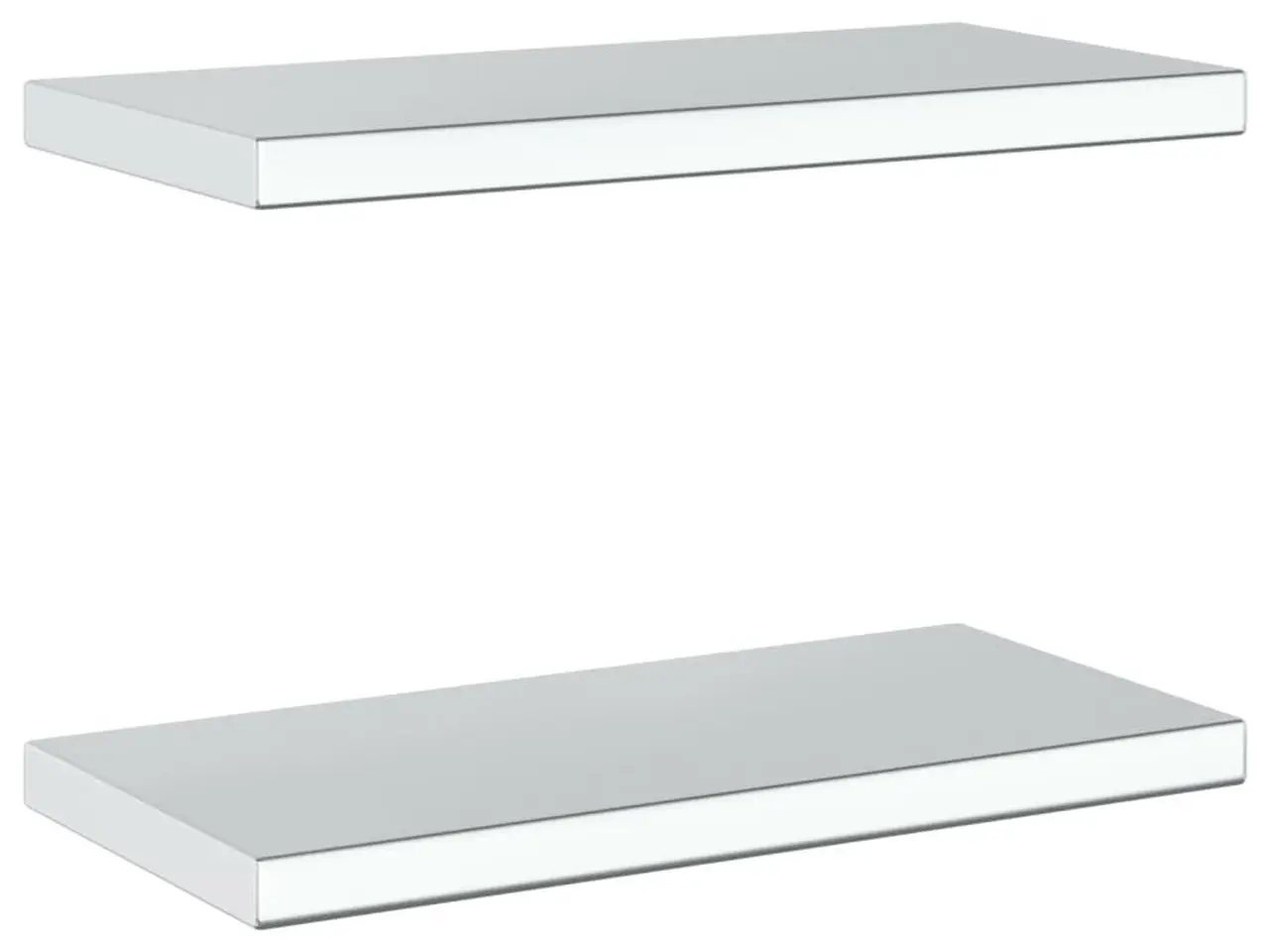Billede 7 - Væghylder i rustfrit stål - 2 stk., 50 x 23,5 cm, sølvfarvet