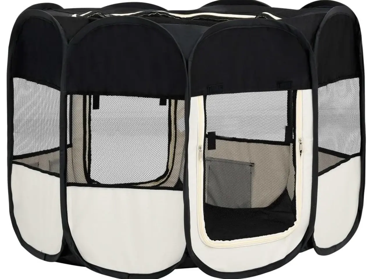 Billede 5 - Foldbar hundegård med bæretaske 90 x 90 x 58 cm - sort/creme