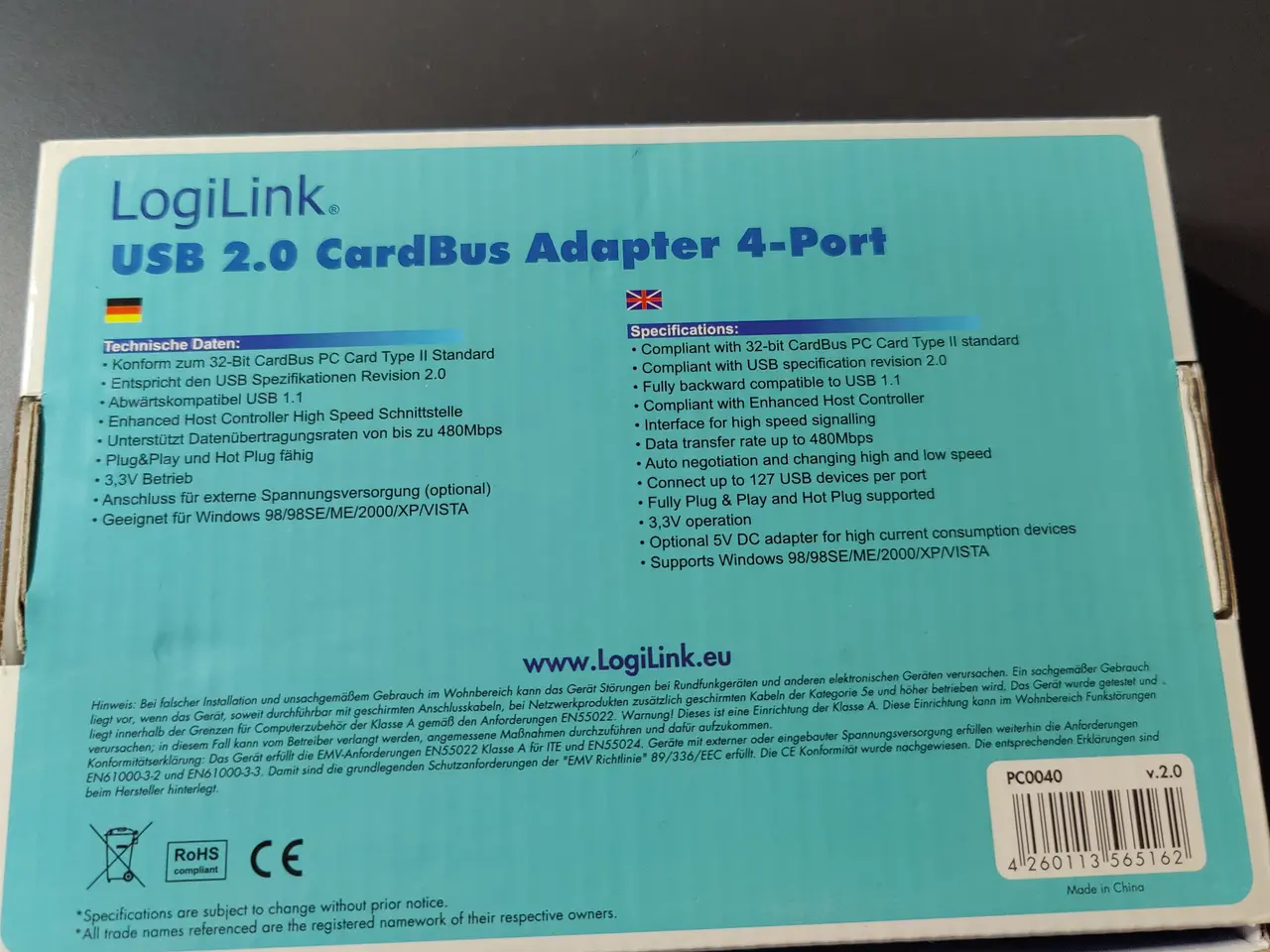 Billede 2 - USB 2.0 cardbus adpter