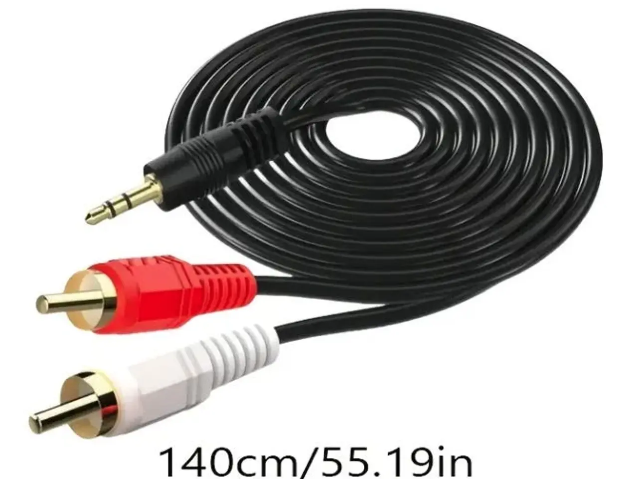 Billede 6 - 3.5mm han til 2x RCA AUX lydkabel 140 cm, sort