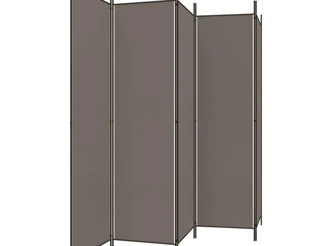Billede 4 - Rumdeler med 5 paneler i stof - 250 × 200 cm, antracitgrå