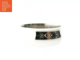 Erik Bagger EB stål skål med hvid pude fra Georg Jensen (str. Ø 14,5 cm)