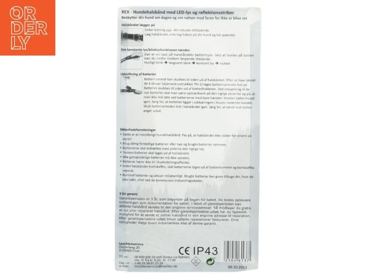 Billede 2 - Reflekshalsbånd med LED-lys fra REX (str. 40-60x2,5 cm)