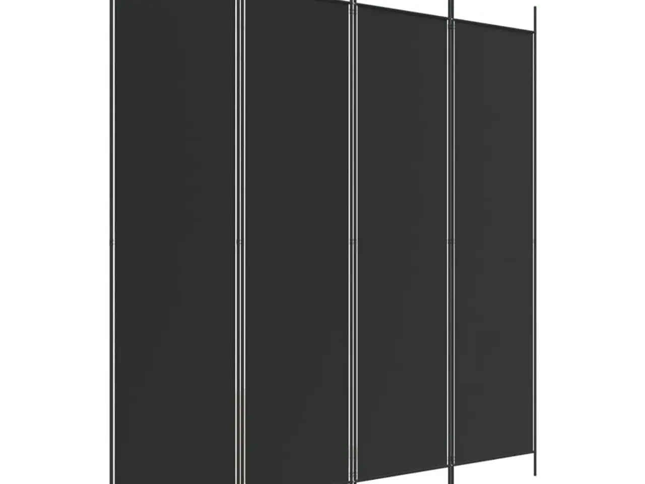 Billede 2 - 4-panels rumdeler i stof - 200 × 200 cm, sort