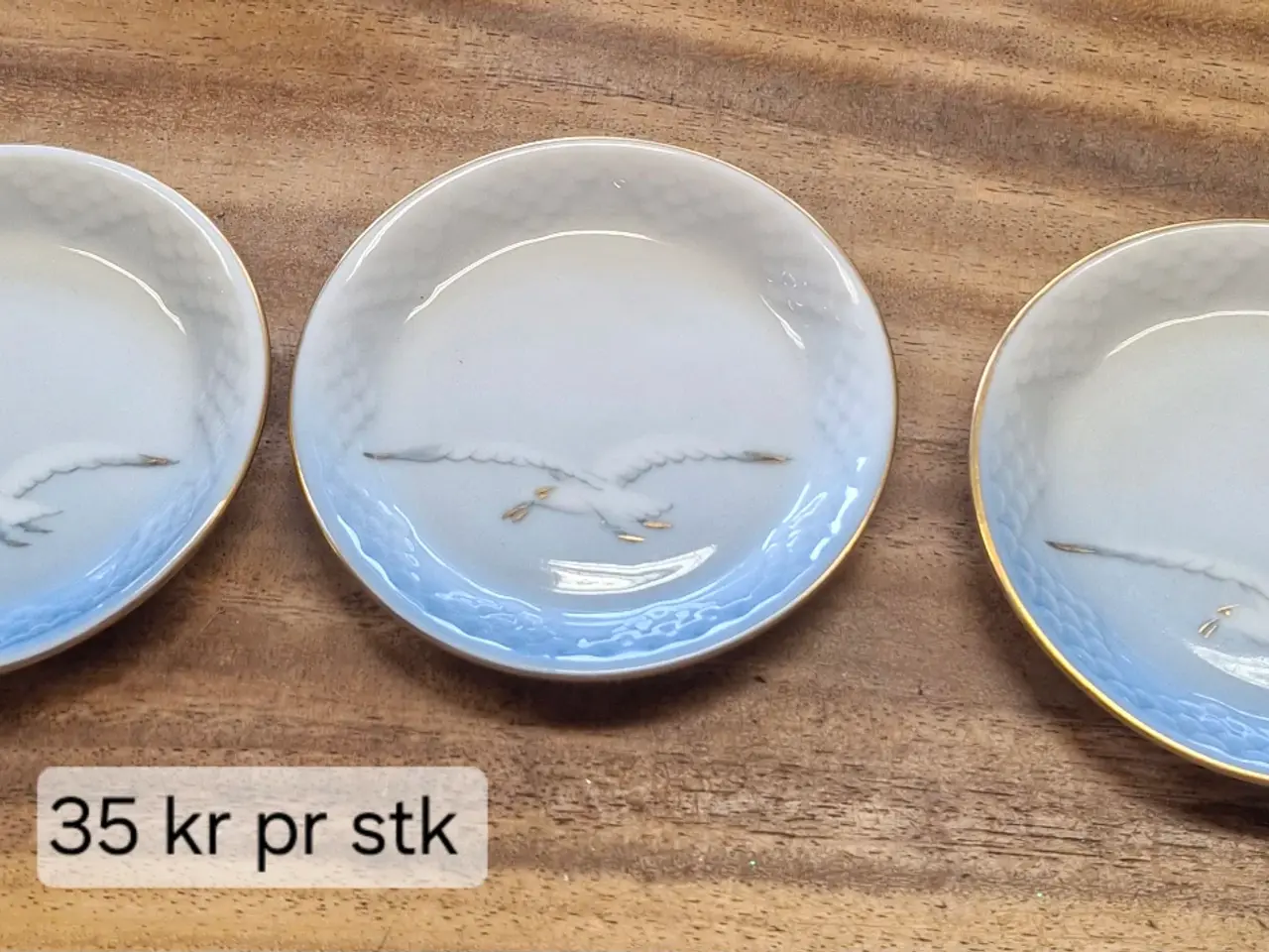 Billede 6 - Bing og Grøndahl måge stel med guld kant 