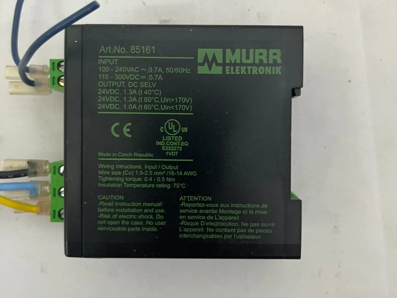 Billede 2 - Murr Elektronik 85161 DIN Rail strømforsyning 24V