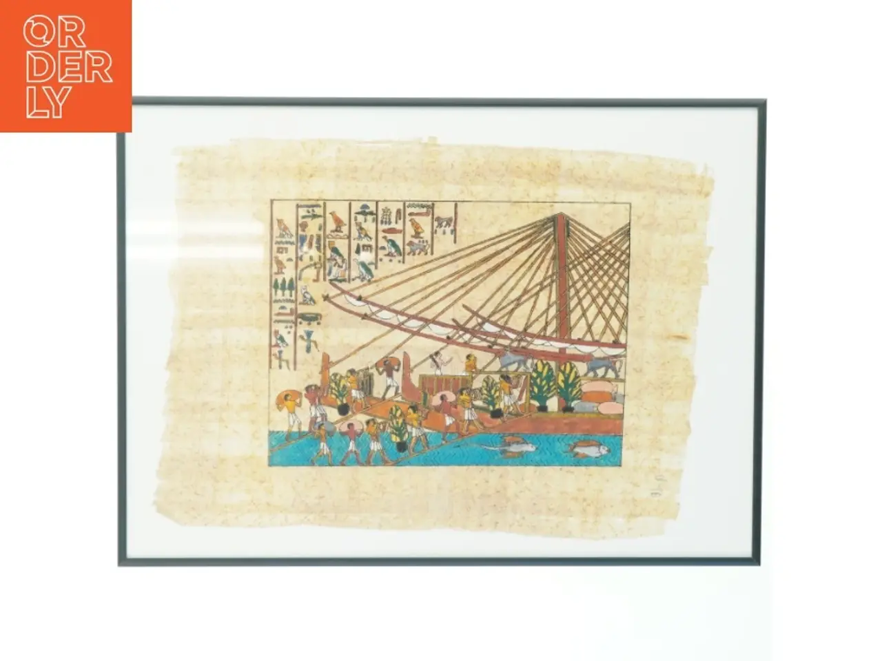 Billede 1 - Inrammet egyptisk maleri (str. 40x30 cm)