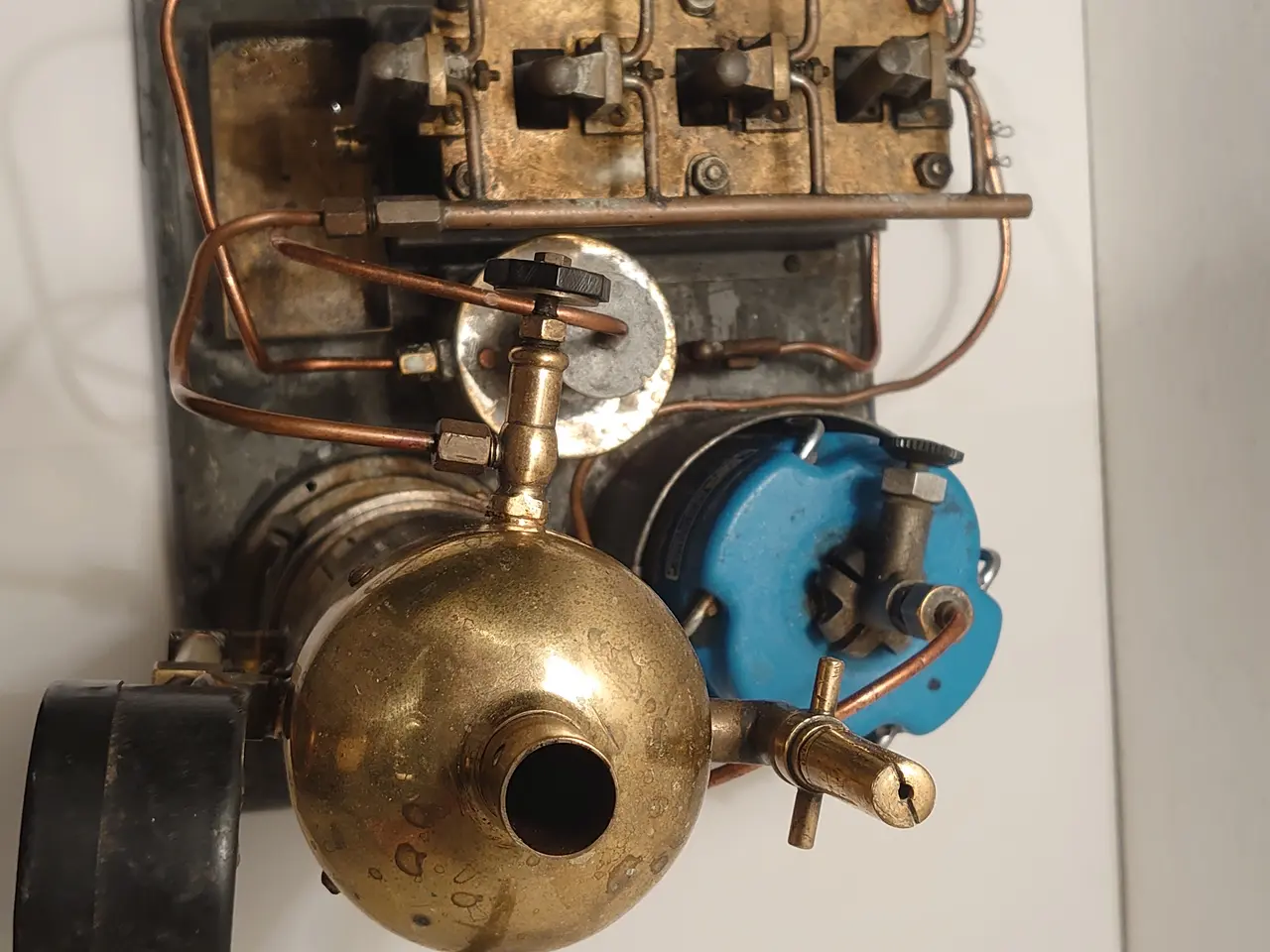 Billede 4 - Unik stor 4 cylindret dampmaskine i messing.