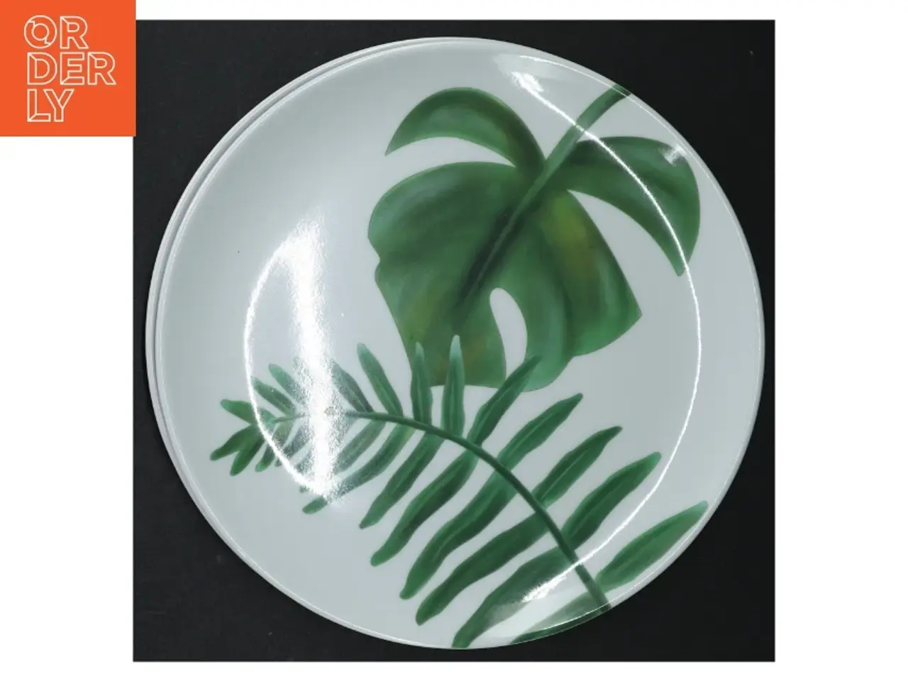 Billede 6 - Dekorative tallerkener med blade-motiv (str. Ø. 20 cm)
