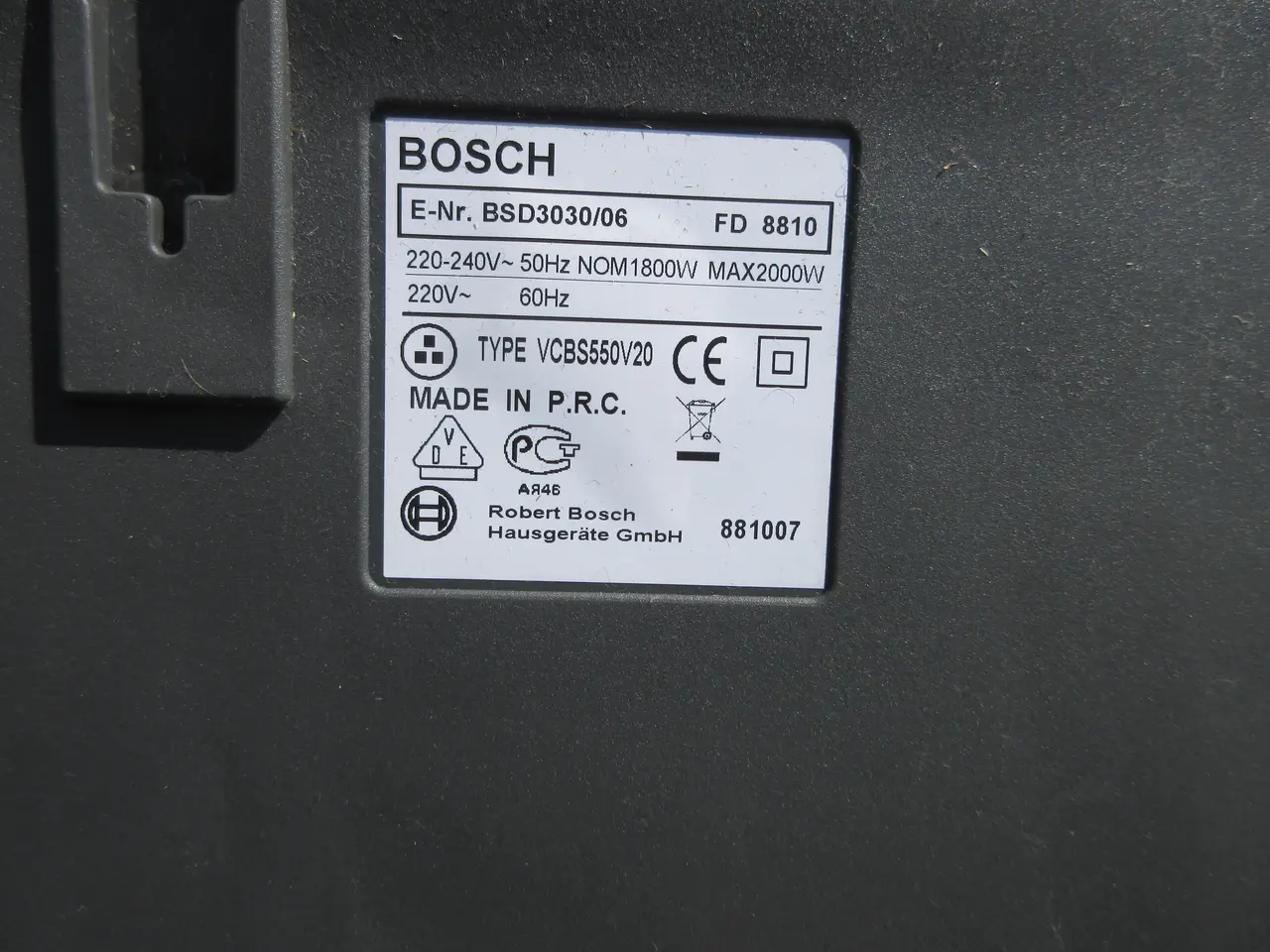 Billede 3 - Bosch Sphera 30. 2000 Watt støvsuger