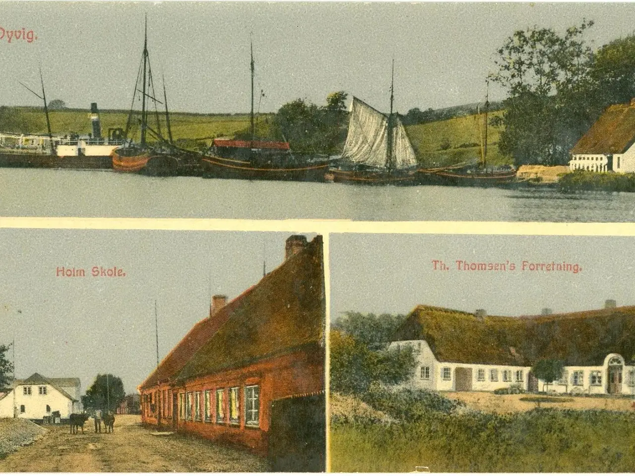 Billede 1 - Dyvig havn og Holm skole